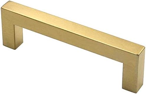 LONTAN 5 Pack Brushed Brass Cupboard Handles 115mm Square Gold Kitchen Handles Wardobe Bathroom Stainless Steel Drawer Pulls - Image 5
