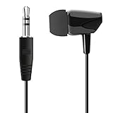 WEUTOP Single Earbud Stereo Headphone [ 3.3ft ] (Black)