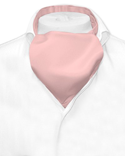 Vesuvio Napoli ASCOT Solid DUSTY PINK Color Cravat Men's Neck Tie