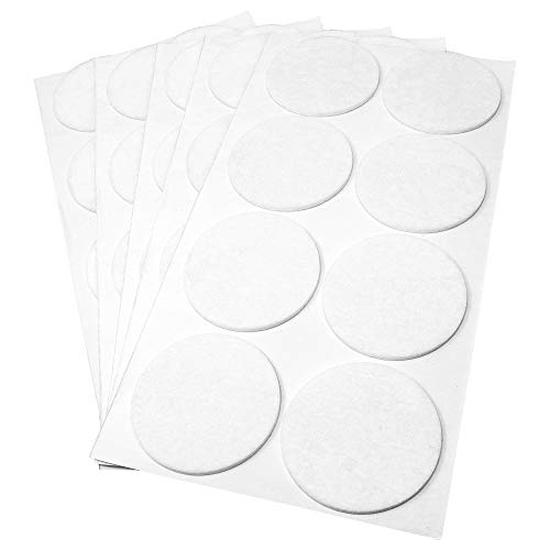 Adsamm® / 40 x self-adhesive felt pads/White/ø 2.36 (ø 60 mm) / round / 0.138 / 3.5 mm thick stick-on furniture felt glides/Furniture & Chair Glides