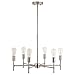 Bella LED Industrial Hanging Chandelier Light Fixture Brushed Nickel Linea di Liara LL-P250-BN