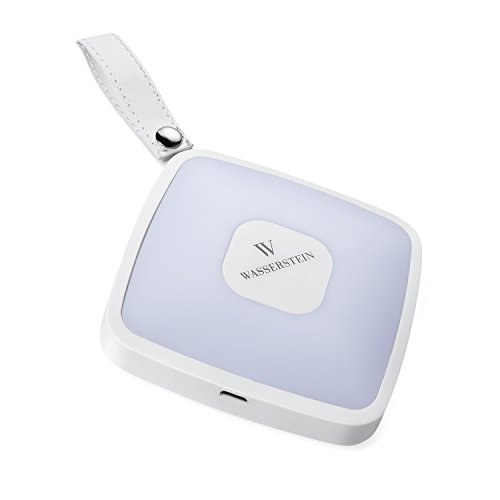 Square Handbag Light with Integrated External Battery Pack to Charge your Phone or Tablet, Touch Sensor Purse Light by Wasserstein; Charge Devices On-the-Go and Light Up your Purse (500 mAh, White)