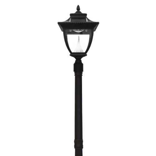 Gama Sonic Pagoda Solar Outdoor Lamp Post GS-104S - Black Finish