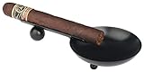 Mantello Black Stainless Steel Cigar Ashtray for 1 Cigar