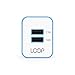LOOP Dual Port Foldable USB Wall Charger with Integrated Micro USB Cable for Smartphones - Blue
