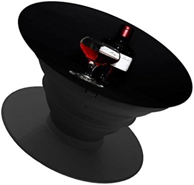 Multi Function Cell Phone Holder Finger Holder Expanding Stand and Grip Pop Mount Sockets for smartphone and tablet(black)-bottle with red wine red wine glass