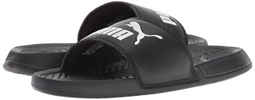 PUMA Unisex Popcat Slide Sandal, Black-White, 6 M US Big Kid - Thumbnail 5