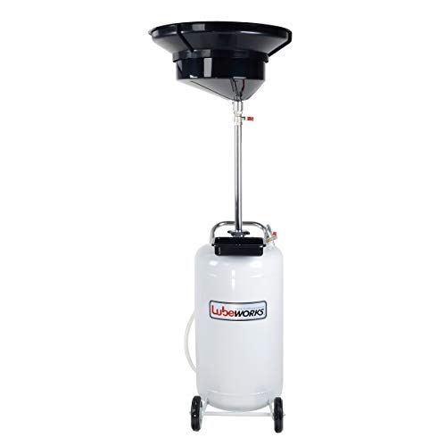 Lubeworks Waste Oil Drain Tank Air Operated Heavy Duty 24 Gallon, Quick Drain, Easy Setup, PRO level