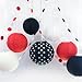 Bobee Black and White Paper Garland Party Decorations, 14 feet pre-Sewn Single Strand of 58 dots