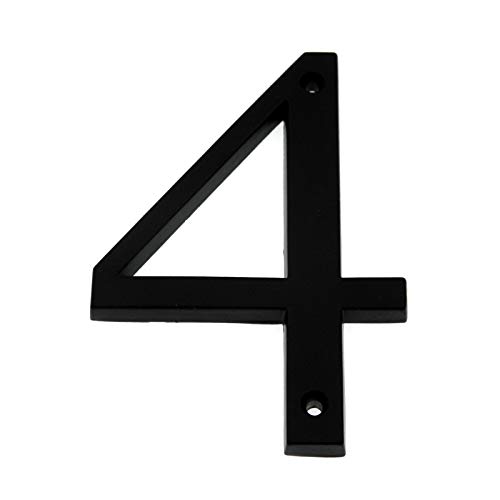 Large 5" Black Metal Flush Mount House Address Numbers, Bold Font, Easy
