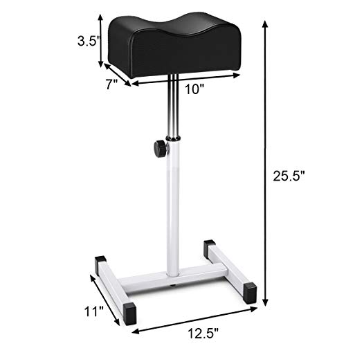 GentleShower Stool, Adjustable Pedicure Manicure Technician Nail Footrest Salon Spa Equipment, Barber chair (black) - Thumbnail 4