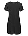 Made by Johnny WT1057 Womens V Neck Short Sleeve Pleats Tunic Top L Black