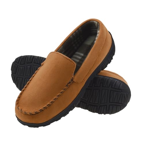 Lulex Mens Slippers Moccasins for Mens Memory Foam House Slippers Indoor Outdoor House Shoes