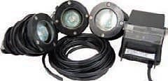Pond Force Fiberglass 3 Light Kit - Halogen Lights for submersible or garden use
