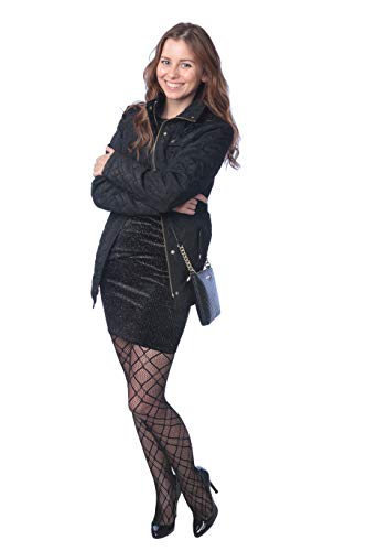 4 Pack Sexy Fishnet Stocking Tights Hosiery For Women By Frenchic Extended Sizes (M/L, 4-B Suspenders)