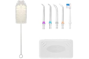 Replacement Nozzles And Cleaning Brush With Box For h2ofloss Water Flosser, 5 Nozzles Per Set