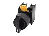 Alpinetech LRS-22 Black 22mm Spring Return Momentary Selector Switch 2NO 3 Positions