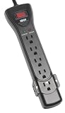 Tripp Lite 7 Outlet Surge Protector Power Strip, 7ft Cord, Right Angle Plug, 2160 Joules, Black, & Dollar 75,000 INSURANCE (SUPER7B)