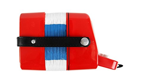 Elloapic Children‘s Kids' Accordion Keyboard Instruments with 7 Treble Keys, 3 Air Valves, Hand Strap, Early Learning Eduction Instrument Music Toy Red - Thumbnail 5