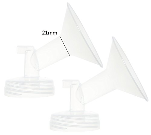 Nenesupply 21mm 2 pc Flanges Compatible with Spectra S2 S1 9 Plus Synergy Gold Breastpump Replacement to Spectra Pump Parts Flange Accessories Wide Mouth Work with Valve Backflow Protector Bottle