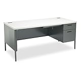 HON P3265RG2S 66 by 30 by 29-1/2-Inch Metro Classic Right Pedestal L-Workstation Desk, Gray Pattern