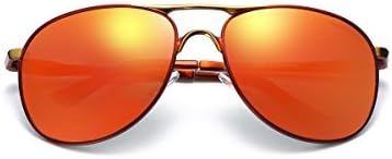 AirLing Classic Aviator Sunglasses and Black Cloth Protective Bag, 100% UV Protection Tea/Orange Red