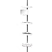 Zenna Home, White Tension Corner Pole Caddy, Chrome