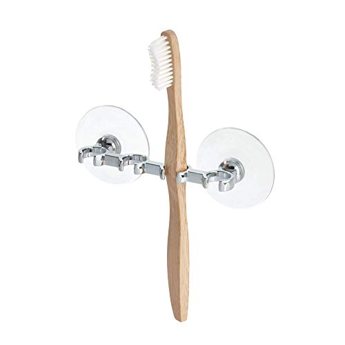 iDesign Suction Toothbrush Holder for Bathroom Mirror, Shower