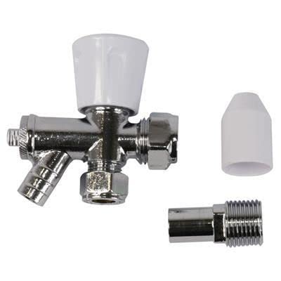 10mm Angle Radiator Valve with Drain - Genbra