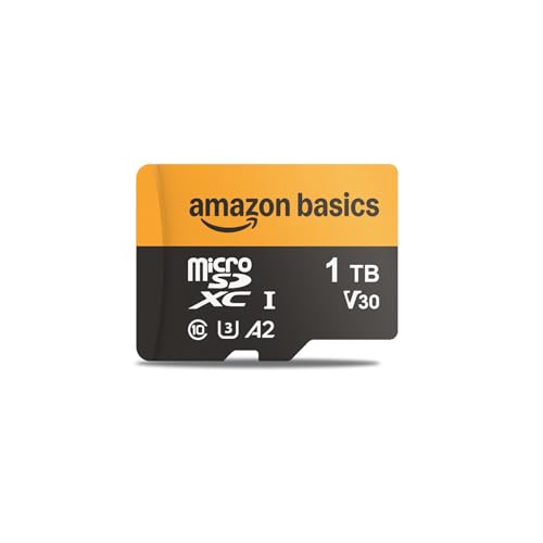 Amazon Basics 1-TB-microSDXC-Karte mit Adapter, Lesegeschwindigkeit bis zu 200 MB/s, 1er-Pack