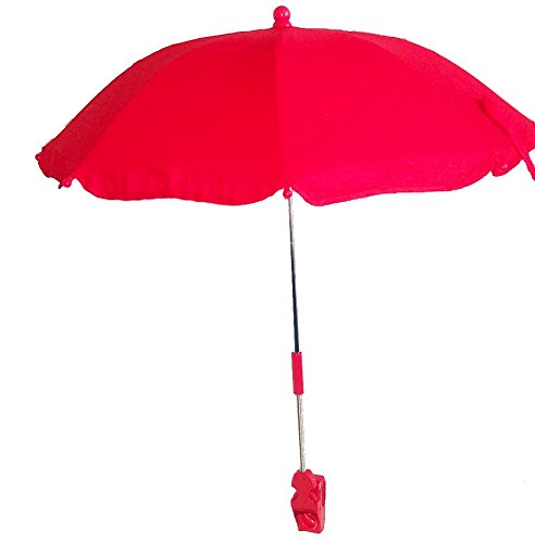 New Universal Pushchair Baby Pram Parasol Sun Protection UV Rays Umbrella Shade (Red)