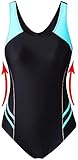 EBMORE Womens One Piece Swimsuit Bathing Suit Athletic Sport Training Exercise