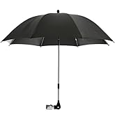 Nakazawa Convenient and Lightweight, Clip-On, Adjustable Steering, Universal, Umbrella Baby Stroller, Stroller Umbrella Attachment for Sun Protection(Black)