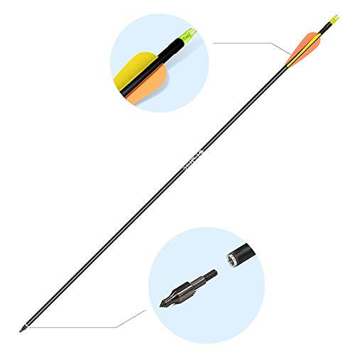 WDLHQC Fiberglass Arrows Archery 31 Inch Target Shooting Practice Arrows Recurve Bows Suitable for Youth Compound & Recurve Bow Target (12Pcs/Pack) - Thumbnail 6