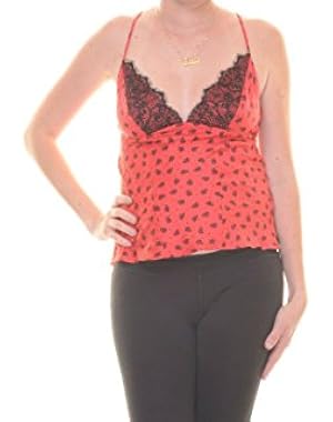 Black Lace Trimmed Printed Women's Blouse $49