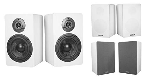 2 Rockville RockShelf 54W 360W White 5.25″ Home Theater Bookshelf Speakers/4 Ohm