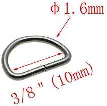 100pcs 3/8"(10mm) Metal D Ring Non Welded Nickel Plated Belt Buckle Black Gun