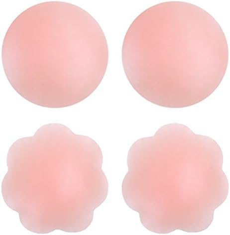 [2 pair] Nipple Cover, DENGHOME Breast Petals Women Bra Adhesive Silicone Cover