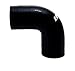 HPS HTSEC90-100-BLK Silicone High Temperature 4-ply Reinforced 90 degree Elbow Coupler Hose, 100 PSI Maximum Pressure, 4