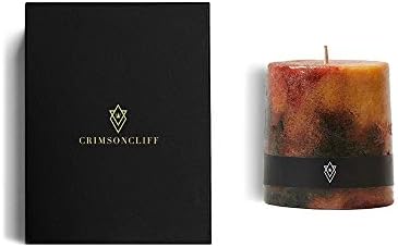 CRIMSON CLIFF Handmade Chocolate Scented Pillar Candle for Home Decor,Bedroom,Bathroom,Living Room|Best Gift for Husband,Wife,Girlfriend,Anniversary,Party|Burn time 30-40 Hours|INFINITY7