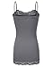 JJ Perfection Women's Adjustable Spaghetti Strap Lace Trim Cami Tunic Tank Top MIDGRAY XL