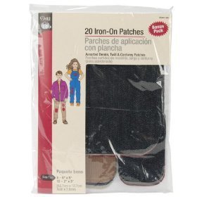 Dritz Iron On Repair Patches (20 Pack) - Dark Assortment