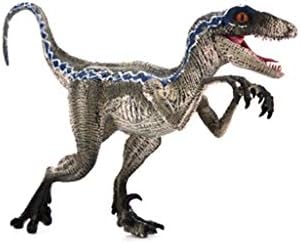 ZJE Pressure Stress Reliever Toy, Blue Velociraptor Dinosaur Action Figure With Base Animal Model Toy Kids Gifts Toys Kawaii cute party gifts squishys for girls and boys