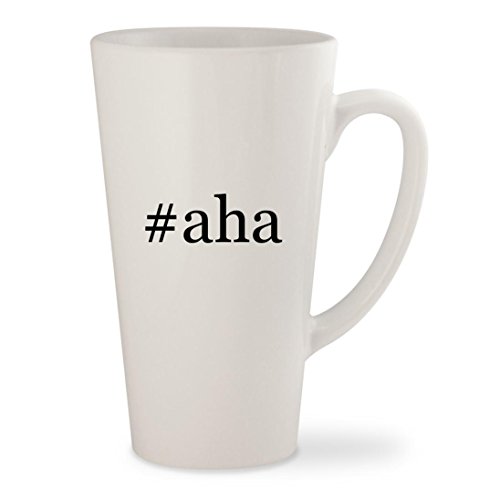 #aha - White Hashtag 17oz Ceramic Latte Mug Cup