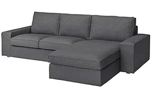 GENERIC Kivik Cover- Slipcover Only (Skiftebo Dark Gray, Loveseat w/Chaise)(Cover Only)