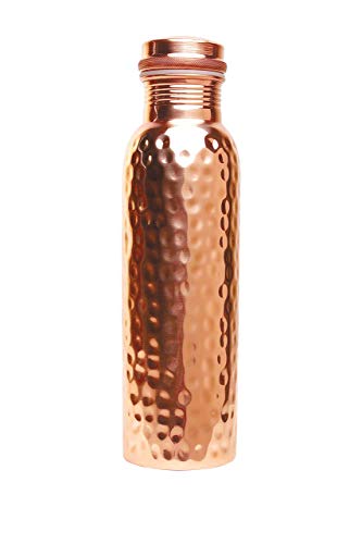 Scash Made in India 30 Oz. Handmade Handcrafted 100% Pure Copper Water Bottle Vessel Hammered Finish - //coolthings.us