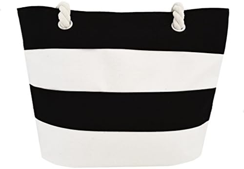 Beach bag / Large Striped / Canvas Beach bag / Tote Bag Multiple colors (black)