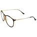 PenSee Womens Fashion Oversized Clear Lens Round Circle Eye Glasses (Tea brown)