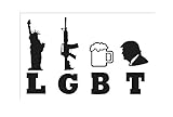 SKYNDI Trump LGBT - Liberty Guns Beer Trump - Car Window Vinyl Decal in White 7