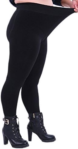 ZKCostume Women's Plus Size Thick Faux Fur Lining Leggings, PureBlack